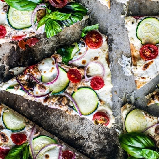 summer flatbread pizza + kippers