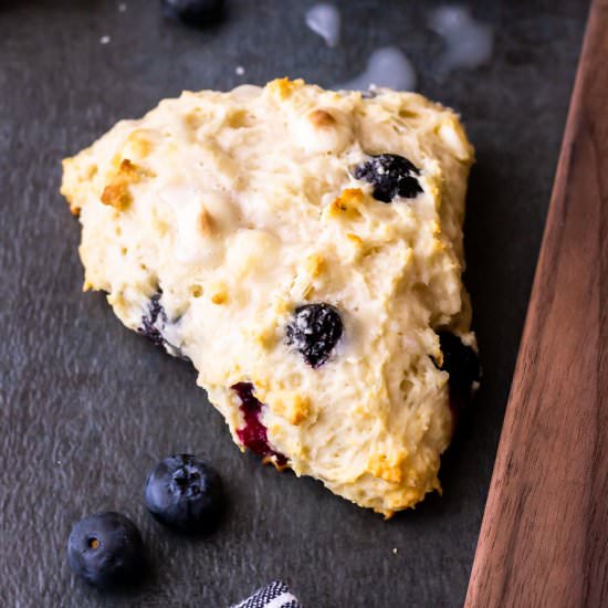 White Chocolate Blueberry Scones