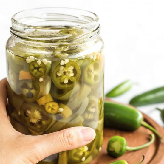 Easy Pickled Jalapeños (GF, Vegan)