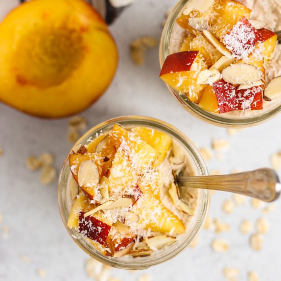 Peaches and Cream Overnight Oats