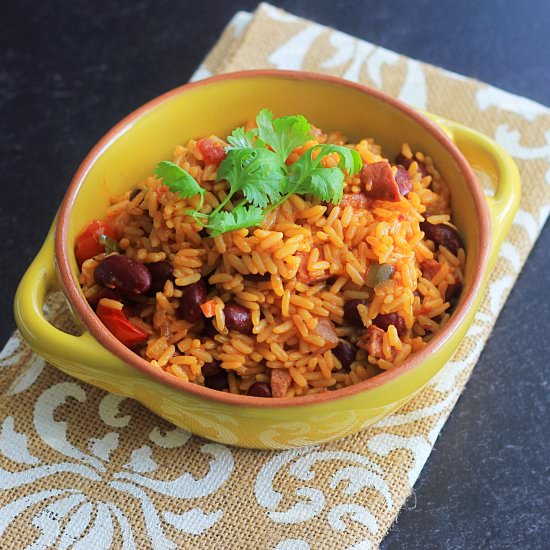 Smoked sausage and rice