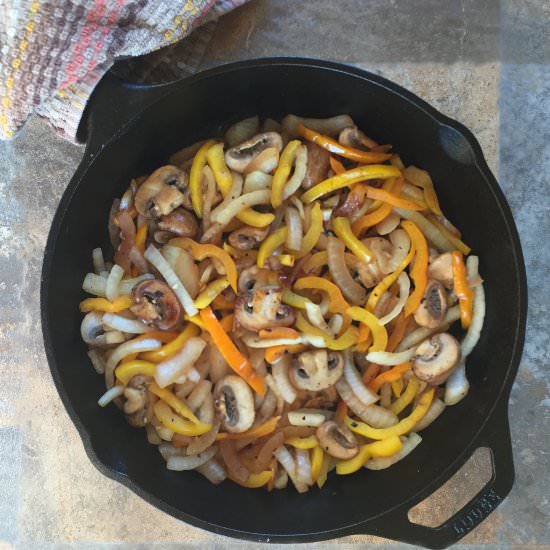 Pepper-Mushroom-Onion Stir-Fry