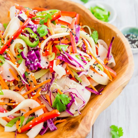 Thai Kohlrabi Noodle Salad