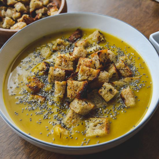 Butternut Soup & Croutons and Chia