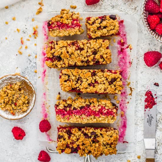 Raspberry Oat Crumble Bars