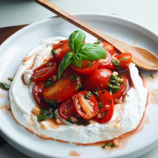 Marinated tomatoes and Greek Yogurt