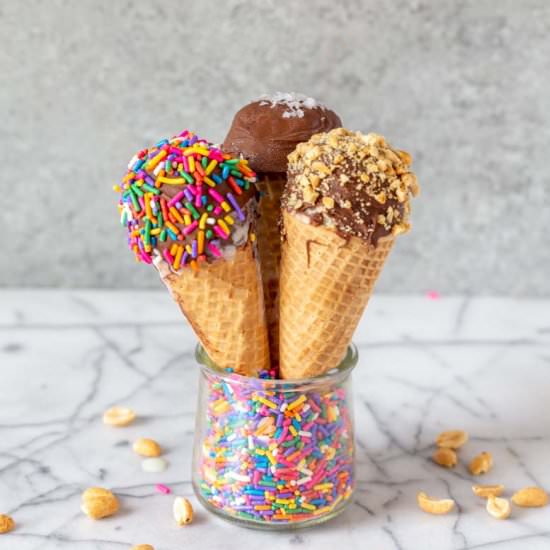 Healthier Ice Cream Drumsticks