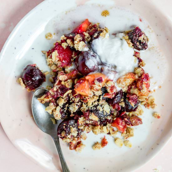 Healthy Peach Crisp