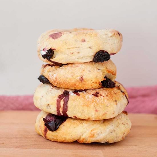 Air Fryer Blueberry Bagels
