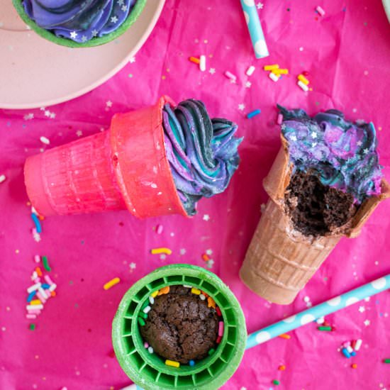 Brownie Stuffed Ice Cream Cones