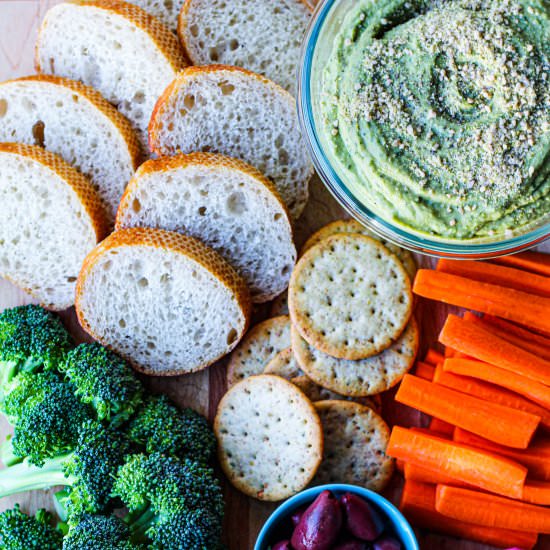 Vegan Snack Board with Two Dips