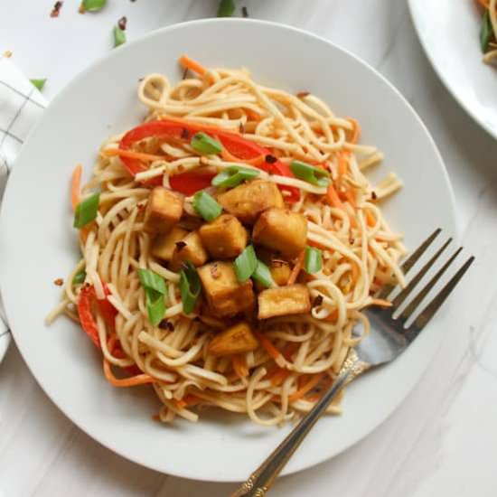Peanut Noodles with Crispy Tofu