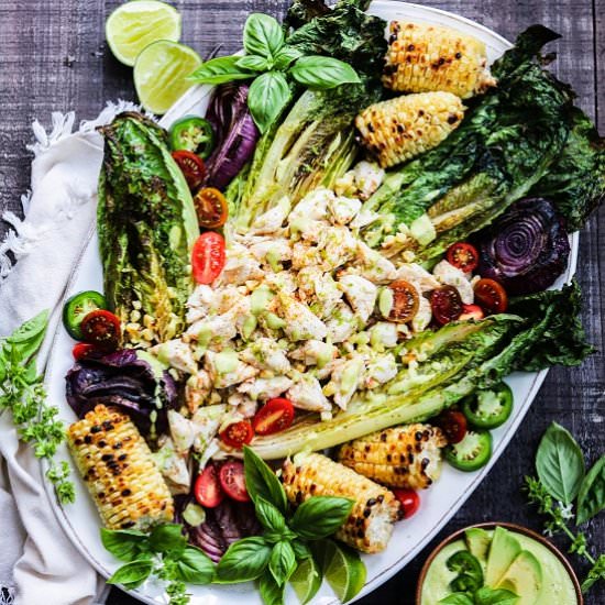grilled romaine lump crab salad