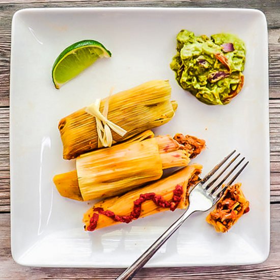 Vegan Tamales with Chili Lime Jackf