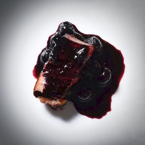 Pork belly with blueberries