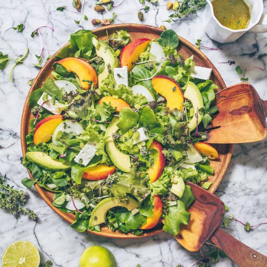 Peach, Avocado & Feta Cheese Salad