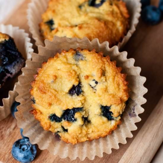 Paleo Lemon Blueberry Muffins