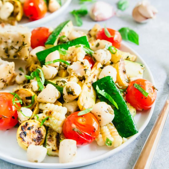 Grilled Basil Butter Bay Scallops