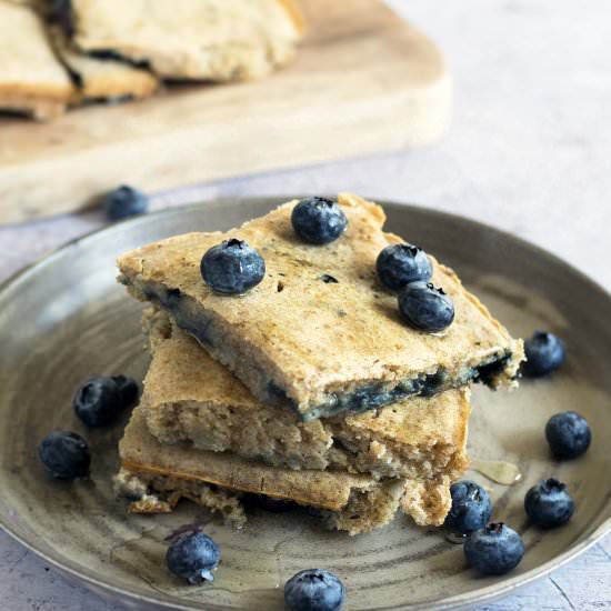 Oven-baked blueberry pancakes