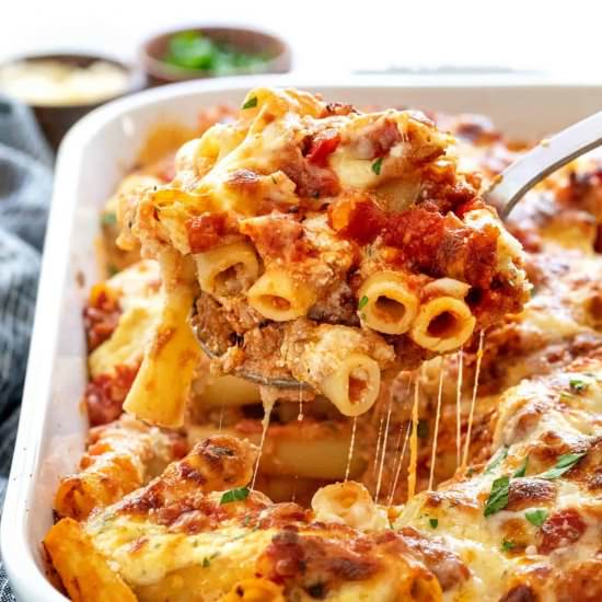 Baked Ziti with Meat Sauce
