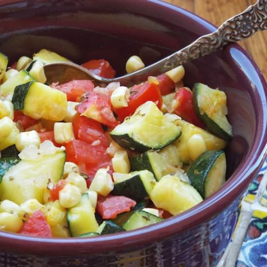 Sautéed Zucchini with Corn and . .