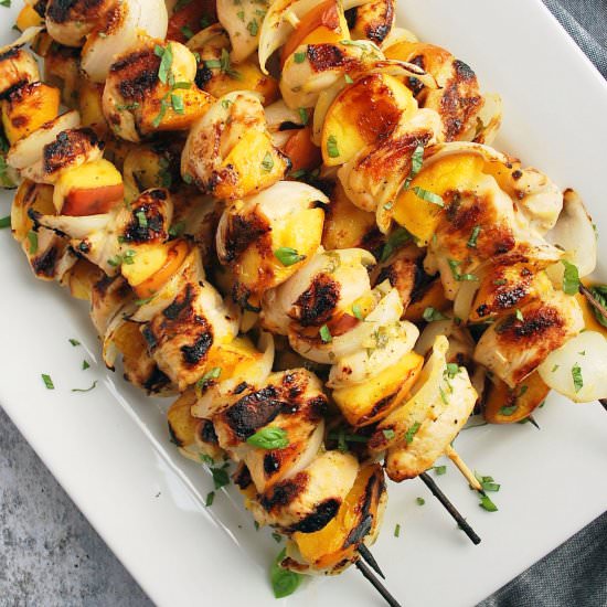 Savory Peach Chicken Kabobs