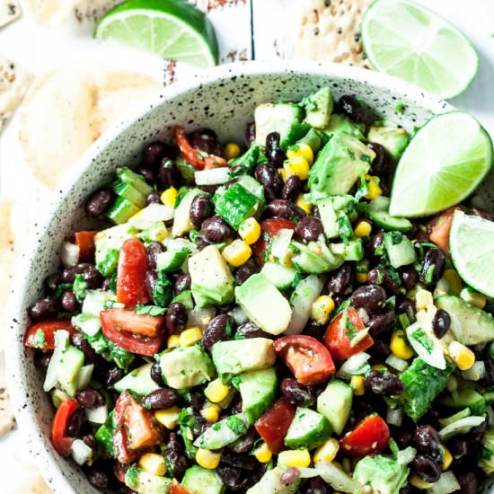 Avocado Black Bean Corn Salad