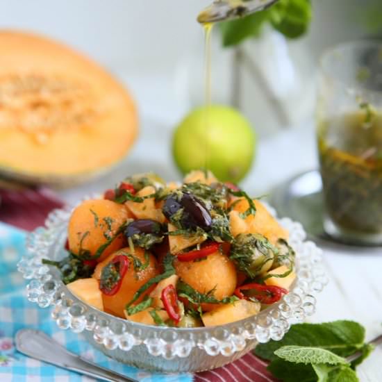 Cantaloupe Olive Salad