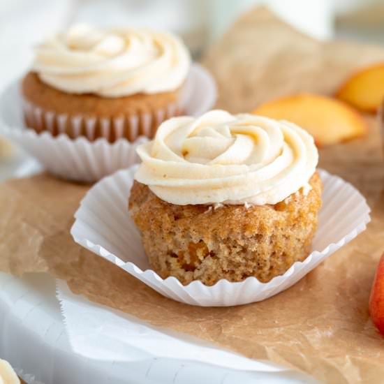 Peach Cupcakes with Buttercream