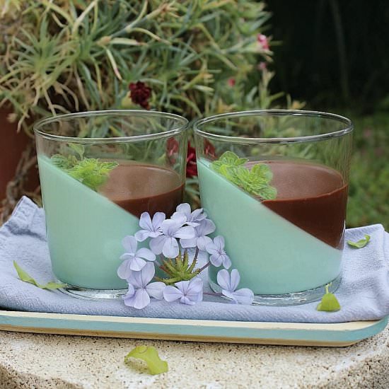 Cooked cream with mint