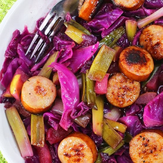 Fried Sausage and Cabbage