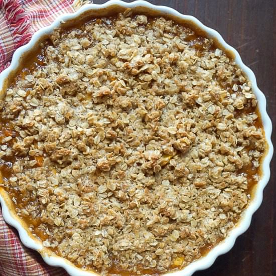 Peach and Apricot Crumble