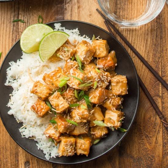 Sweet & Sticky Coconut Tofu