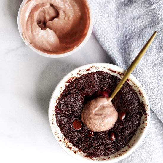Chocolate Raspberry Vegan Mug Cake