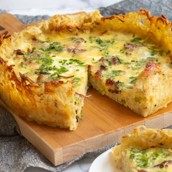 BACON QUICHE WITH HASHBROWN CRUST