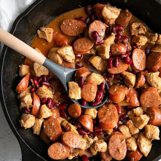 Cajun Sausage and Chicken Skillet