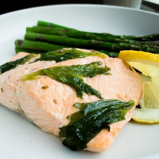 Celery Leaf & Fennel Poached Salmon