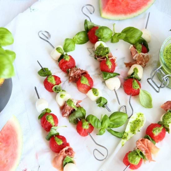 Watermelon Caprese Skewers
