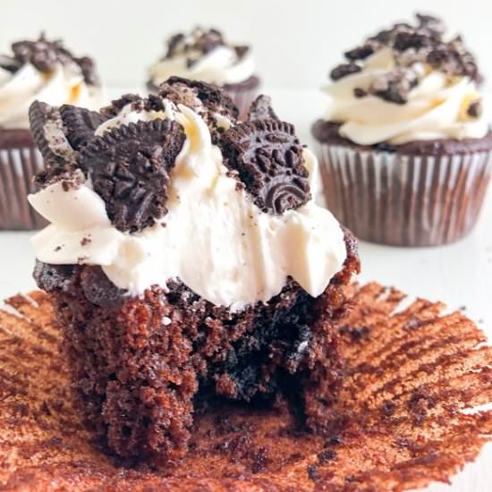 Oreo Cupcakes w/Cream Cheese Icing