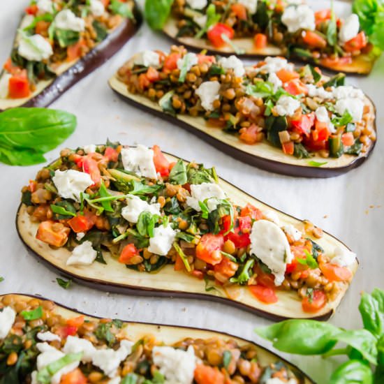 Lentil Stuffed Eggplant