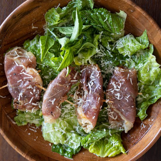 Caesar’s Salad Shrimps Saltimbocca