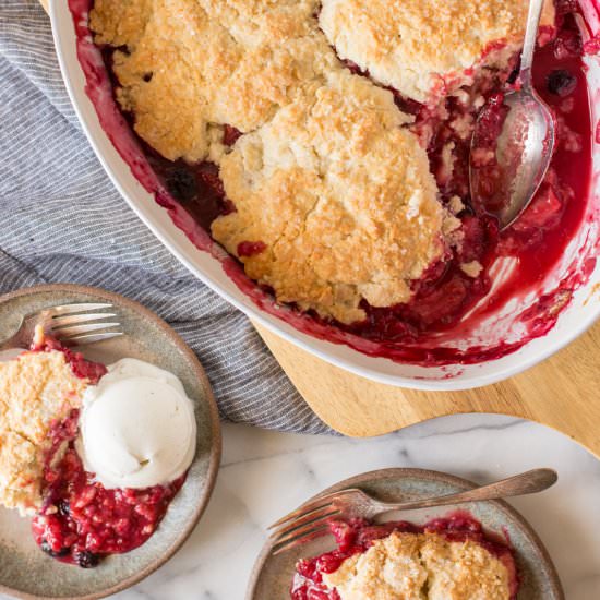Triple Berry Cobbler