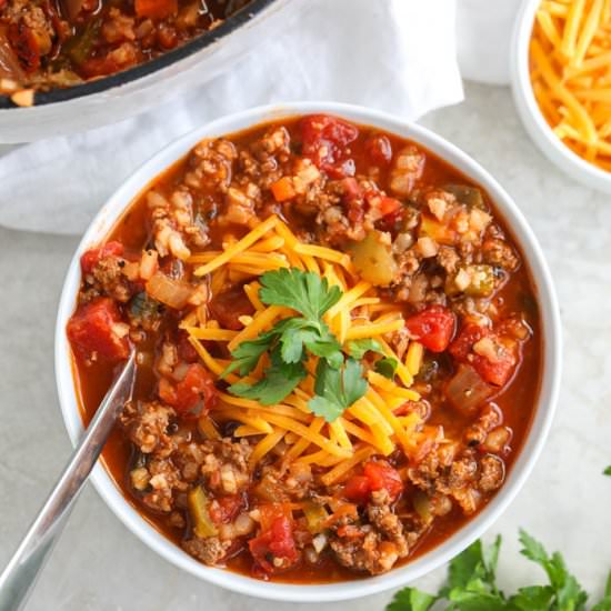 Healthy Stuffed Pepper Soup
