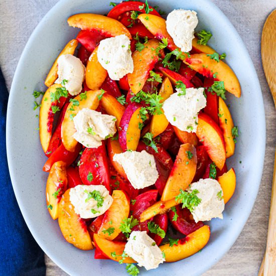 Tomato, Nectarine, and Cheese Salad