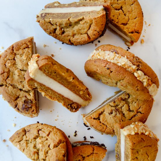 PB and Banana Nice Cream Sandwiches