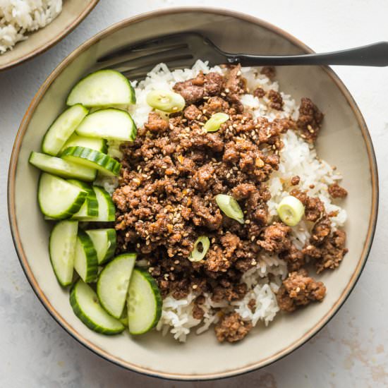 Korean Ground Beef Bowls