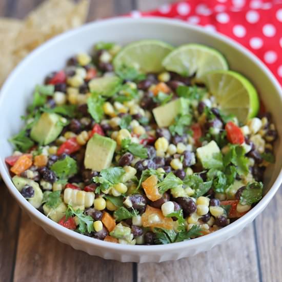 Black bean corn avocado salad