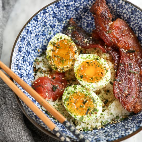 Bacon and Egg Breakfast Rice Bowl