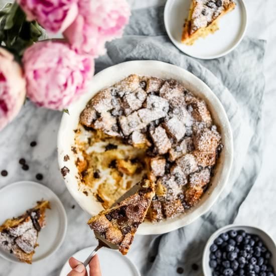 Chocolate Chip Brioche Bread Pudding