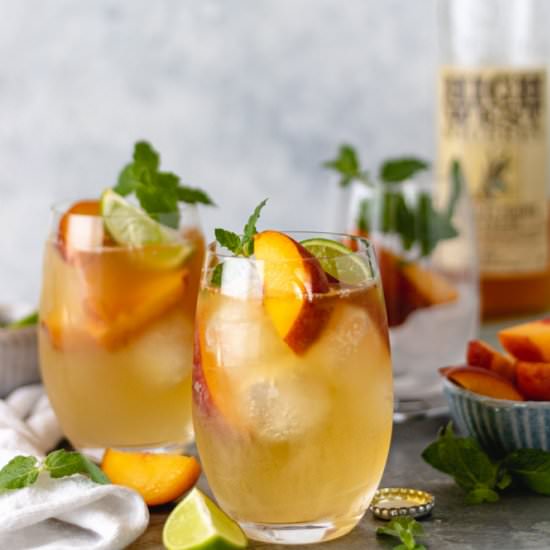 The Best Summer Peach Whiskey Mule